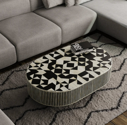 Chevron Charm White & Black Coffee Table