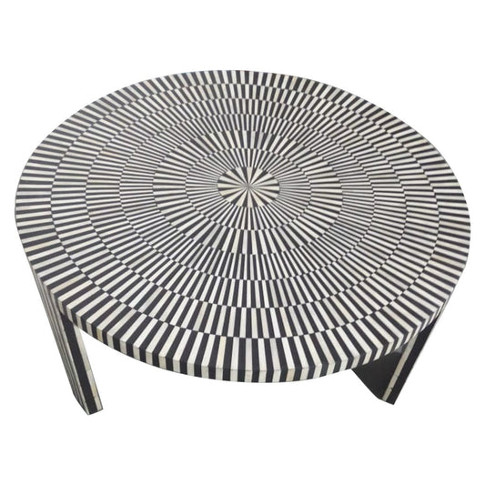 Ivory Mosaic Black Coffee Table S/2