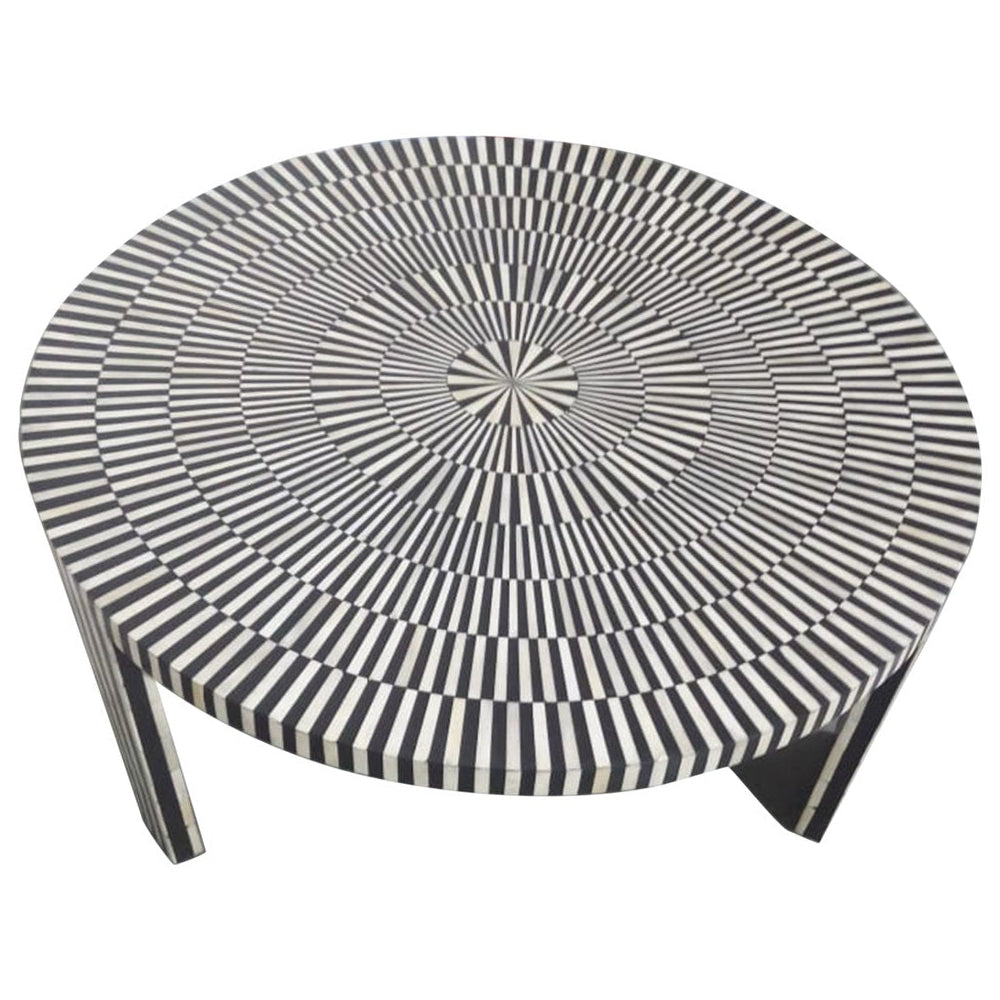 Ivory Mosaic Black Coffee Table S/2
