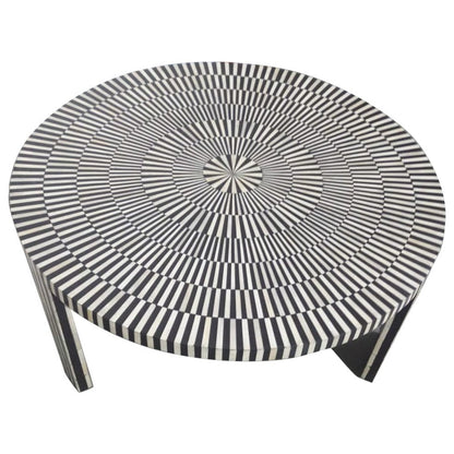 Ivory Mosaic Black Coffee Table S/2