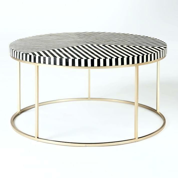 Chevron Charm Black Round Coffee Table