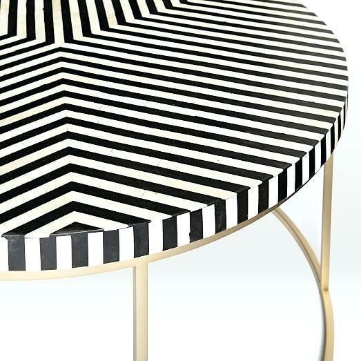 Chevron Charm Black Round Coffee Table