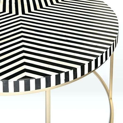 Chevron Charm Black Round Coffee Table