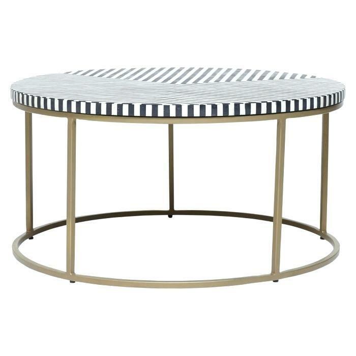 Chevron Charm Black Round Coffee Table