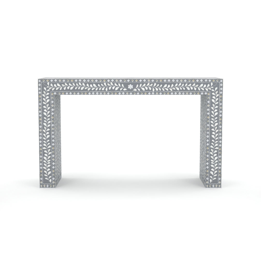 Luxe Bone Pattern Grey Console Table