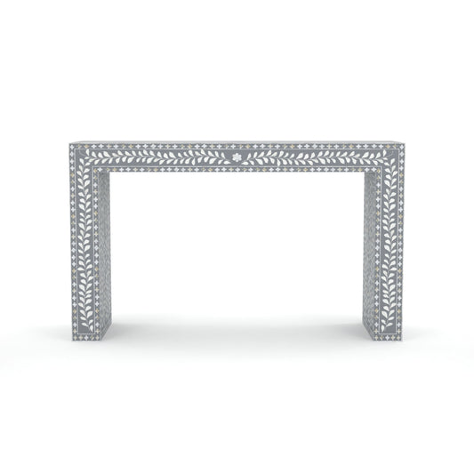 Luxe Bone Pattern Grey Console Table