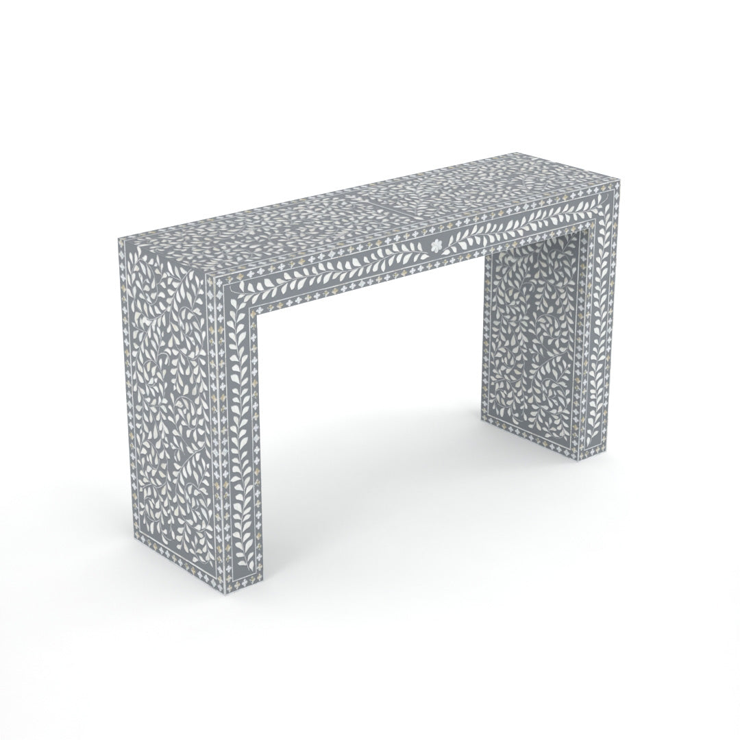 Luxe Bone Pattern Grey Console Table