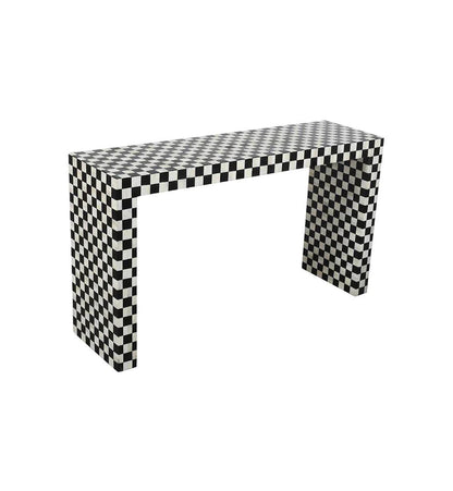 Luxe Bone Pattern Black Console Table