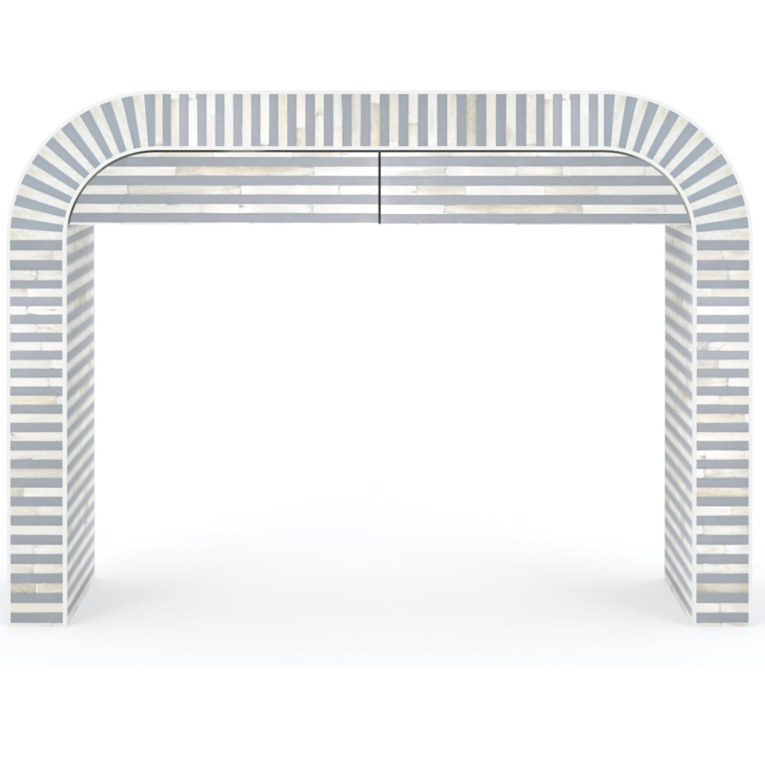 Artisanal Chevron Dark Grey Console Table