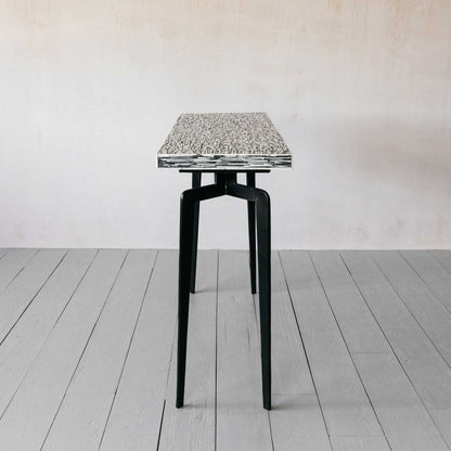 Geometric Inlay Accent Black & White Console Table