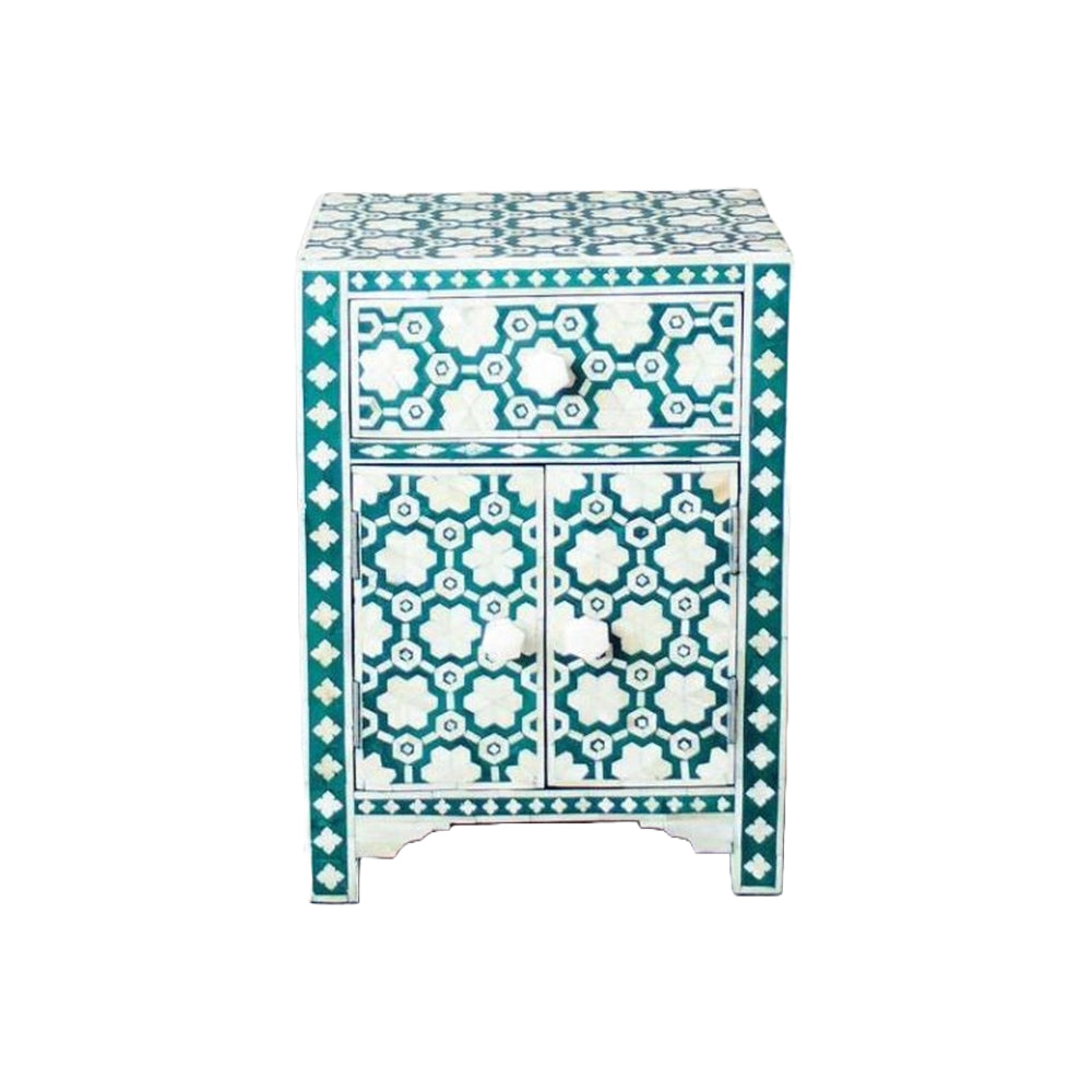 Moonlit Petal Green Accent Table