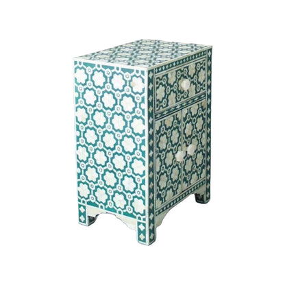 Moonlit Petal Green Accent Table