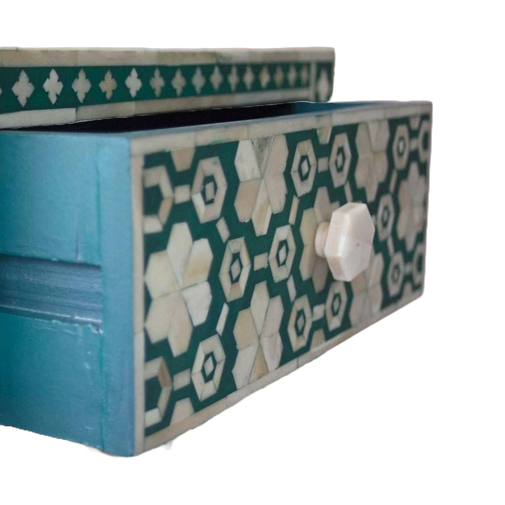 Moonlit Petal Green Accent Table