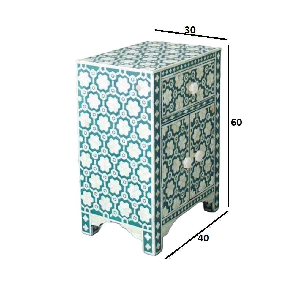 Moonlit Petal Green Accent Table