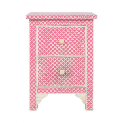 Starry Elegance Bone Inlay Pink Side Table