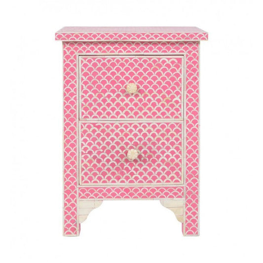 Starry Elegance Bone Inlay Pink Side Table