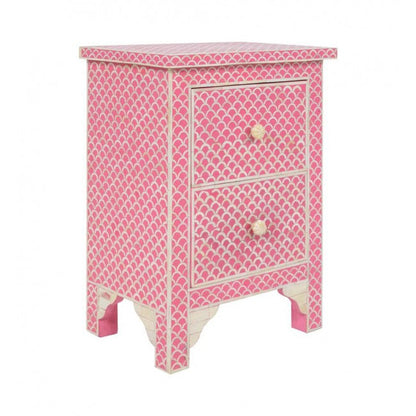 Starry Elegance Bone Inlay Pink Side Table