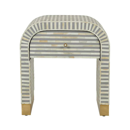 Celestial Mosaic Grey Bedside Table