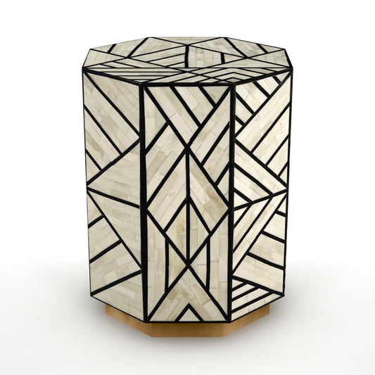 Vintage Bloom Black Bedside Table