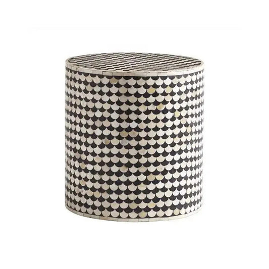 Vintage Bloom Black Bedside Table