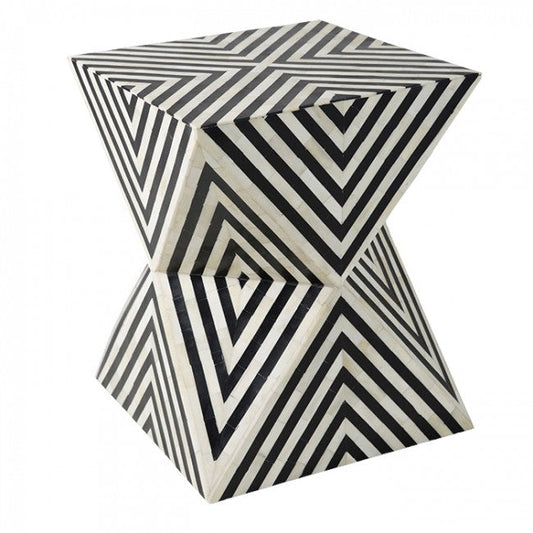 Ethereal Charm Black & White Nightstand