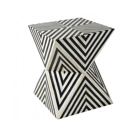 Ethereal Charm Black & White Nightstand