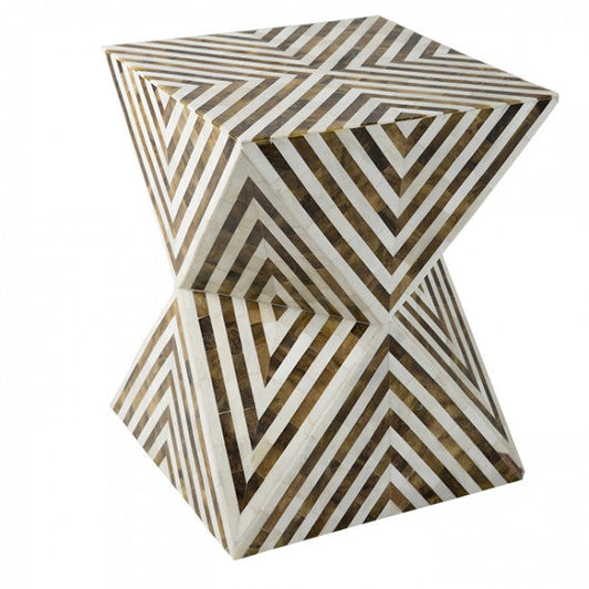 Ethereal Charm Brown & White Nightstand