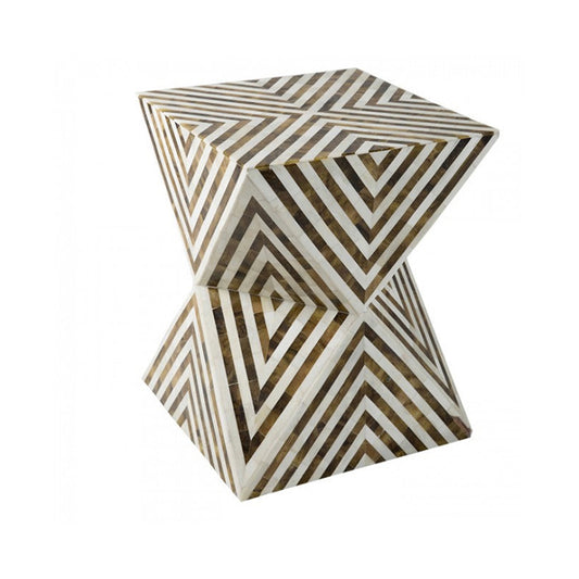 Ethereal Charm Brown & White Nightstand