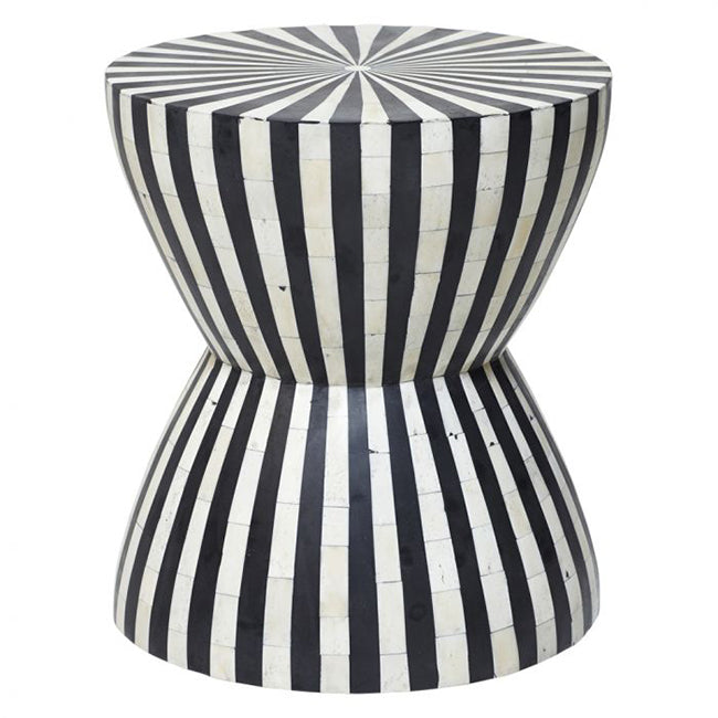 Ethereal Charm Black & White Nightstand Round