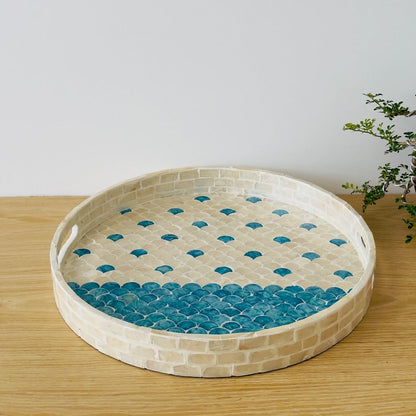 Stylish Decor Deep Blue & White Tray