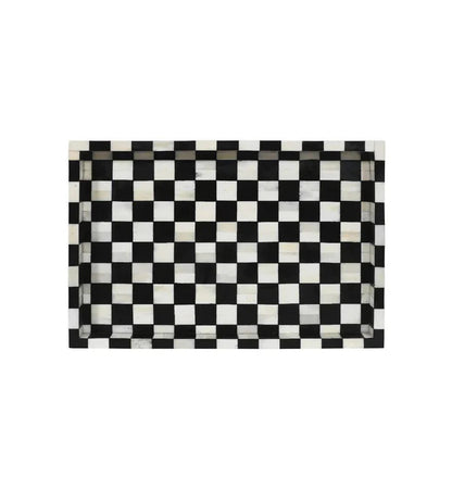 Chess Décor Black & White Tray