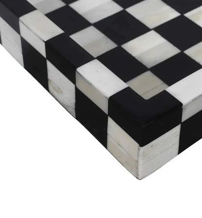 Chess Décor Black & White Tray