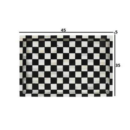 Chess Décor Black & White Tray