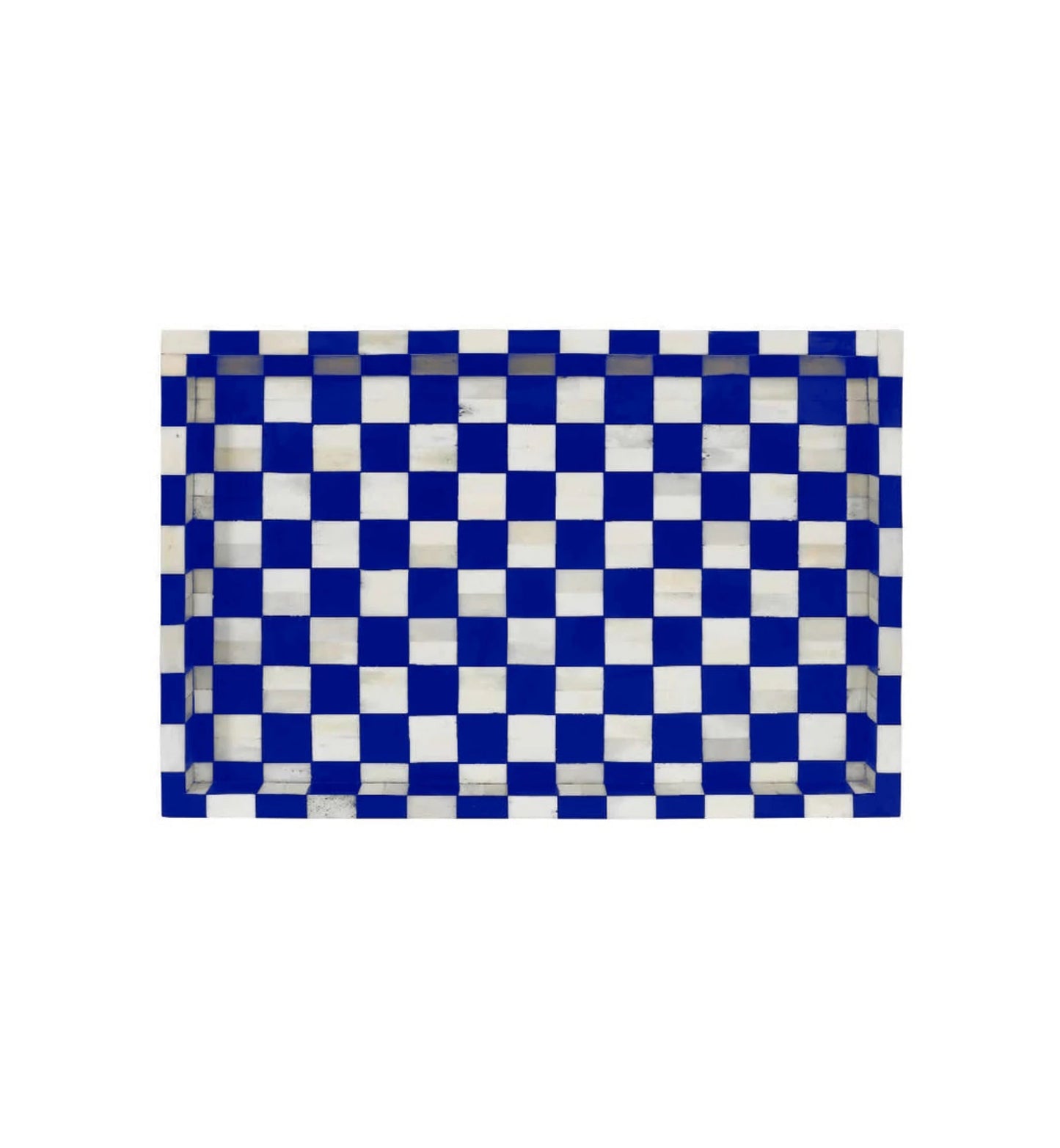 Chess Décor Blue & White Tray