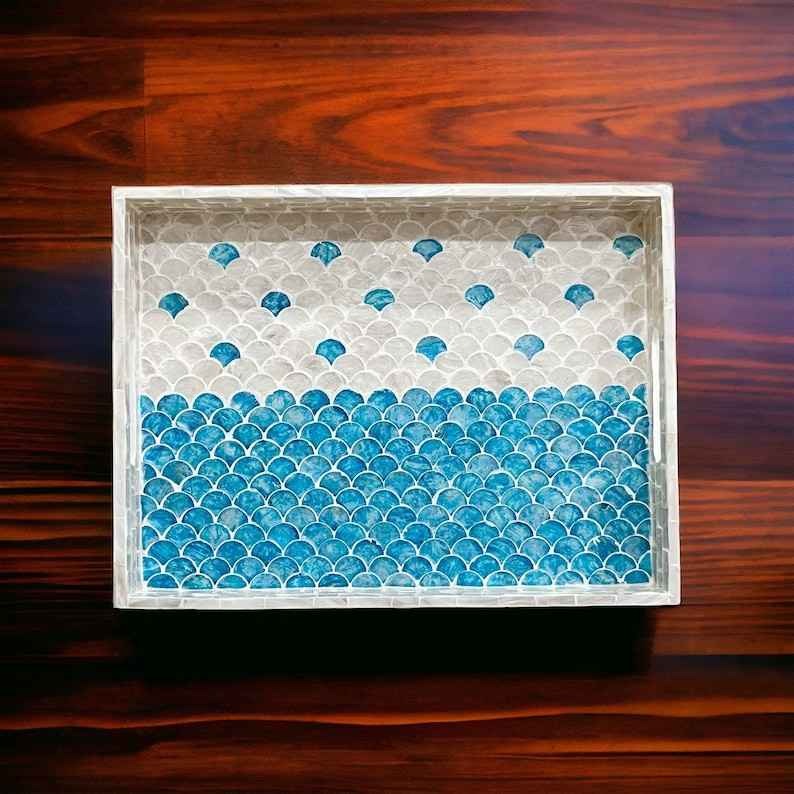 Indian Hub Design Blue & White Tray