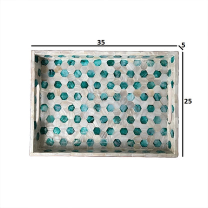 Indian Hub Design Green & White Tray
