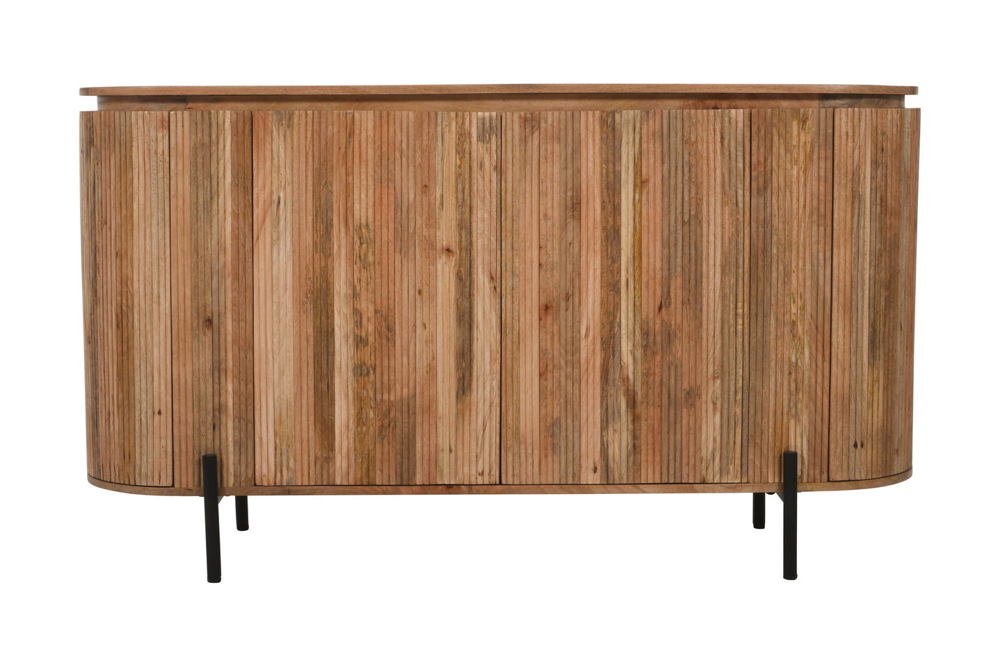 Rajsamand Furniture Natural Solid Wood Sideboard With Metal Legs