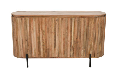 Rajsamand Furniture Natural Solid Wood Sideboard With Metal Legs