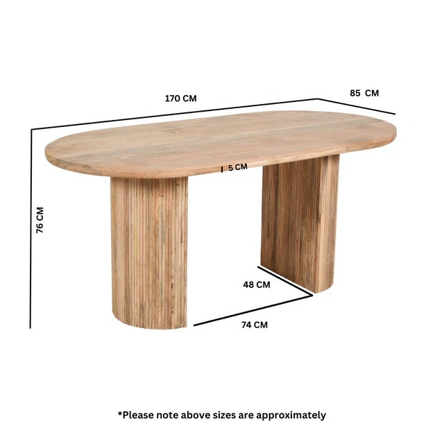 Rajsamand Furniture Natural Solid Wooden Dining Table