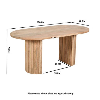 Rajsamand Furniture Natural Solid Wooden Dining Table