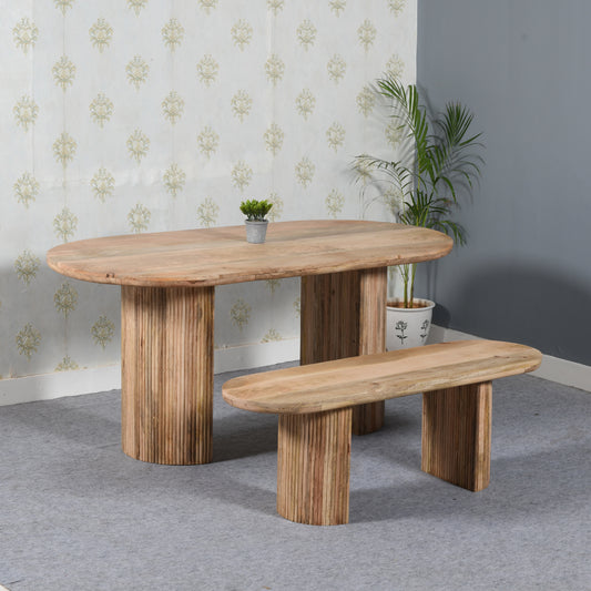 Rajsamand Furniture Natural Solid Wooden Dining Table