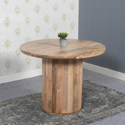 Rajsamand Furniture Natural Solid Wood Round Dining Table