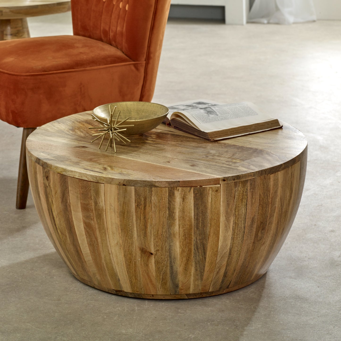 Rough Swan Timber Drum Coffee Table