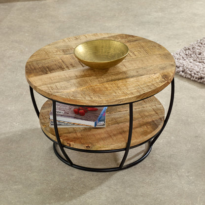 Rough Swan Timber Coffee Table With Shelf