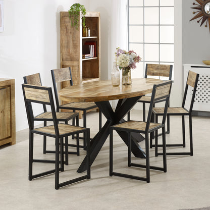 Rough Swan Timber Oval Dining Table 6-8 Seater