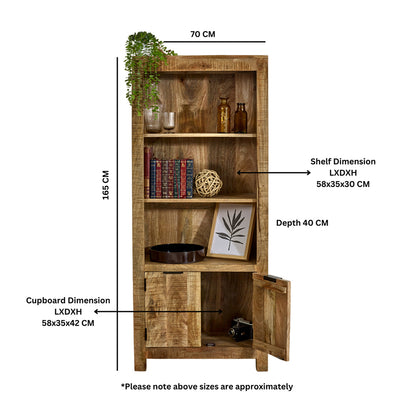 Rough Swan Timber Bookcase With Doors