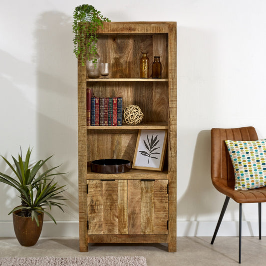 Rough Swan Timber Bookcase With Doors