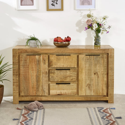 Rough Swan Timber Large Sideboard 2 Door 3 Drawer