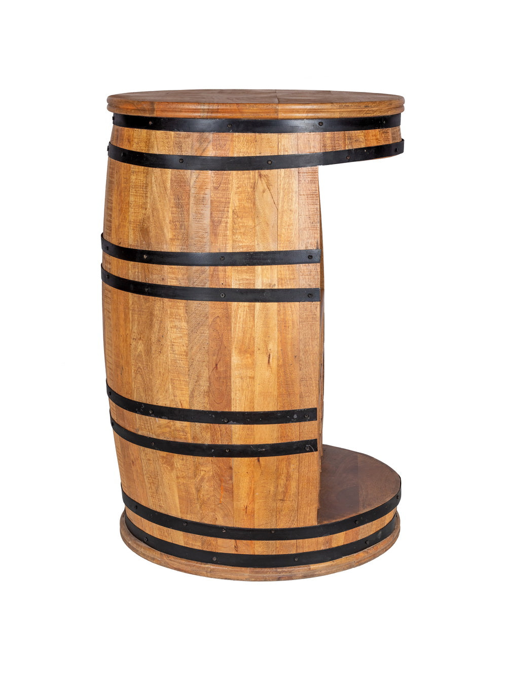 Rough Swan Timber Barrel Wine Bar Cabinet