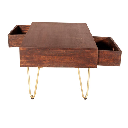 Boston Dark Gold Rectangular Coffee Table With Drawer